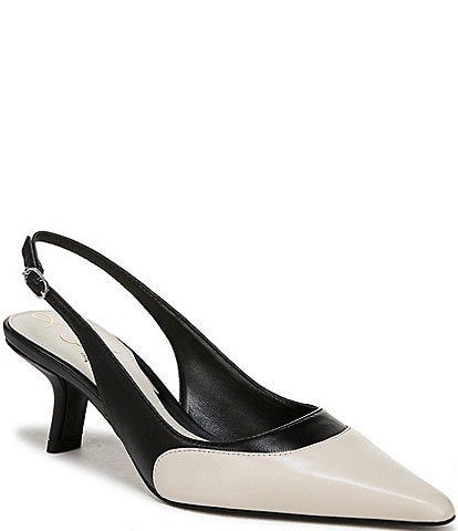 Sam Edelman Bayley Slingback Colorblock Leather Pointed Toe Pumps