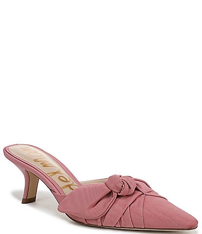 Sam Edelman Bex Silk Knot Detail Pointed Toe Dress Mules