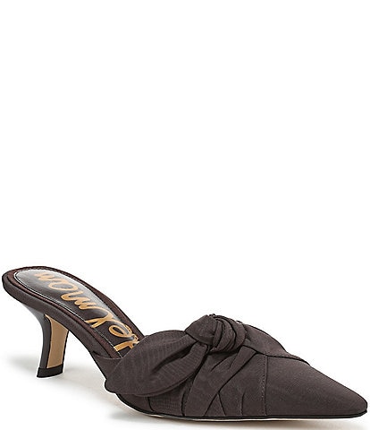 Sam Edelman Bex Silk Bow Detail Pointed Toe Dress Mules