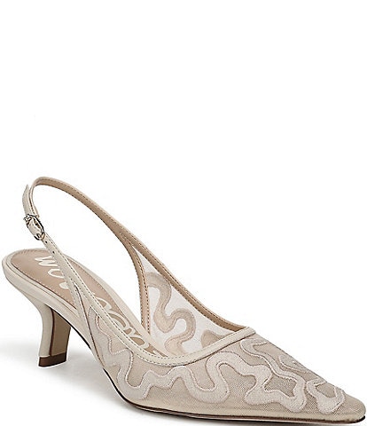 Sam Edelman Bianka Mesh Detail Pointed Toe Slingback Pumps
