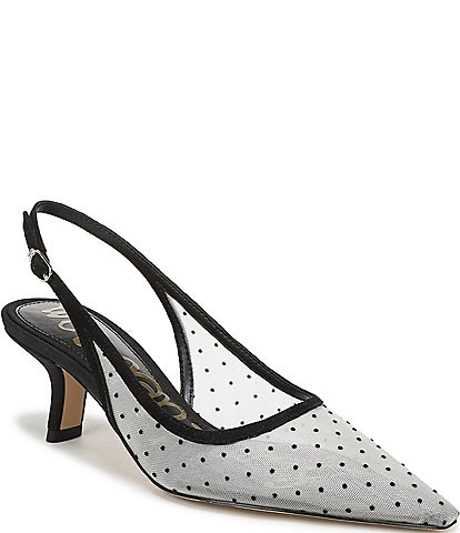 Sam Edelman Bianka Mini Polka Dot Mesh Slingback Pumps