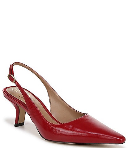 Sam Edelman Bianka Slingback Leather Pointed Toe Pumps