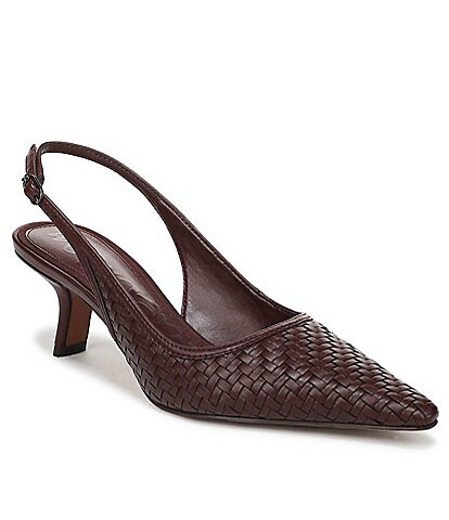  Bianka Woven Pointed Toe Slingback Pumps