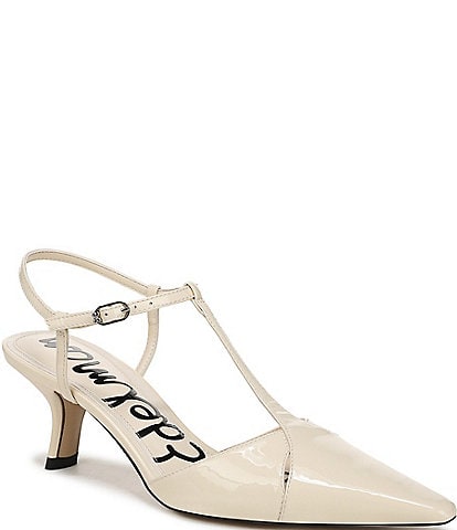 Sam Edelman Briella Patent Leather T-Strap Pointed Toe Dress Pumps