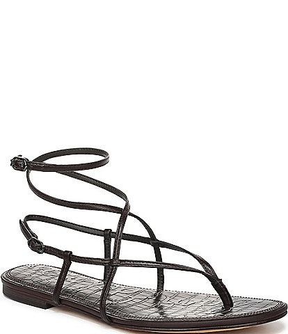 Sam Edelman Clarra Leather Strappy Flat Sandals