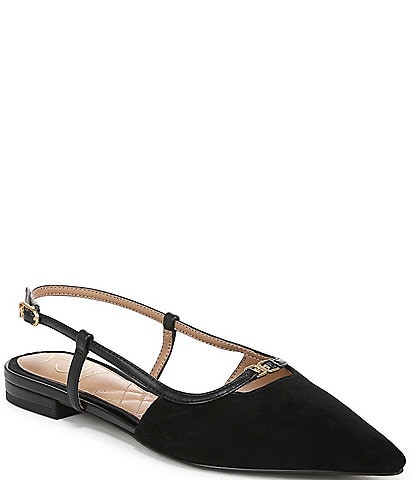 Sam Edelman Cohen Suede Slingback Point Toe Flats