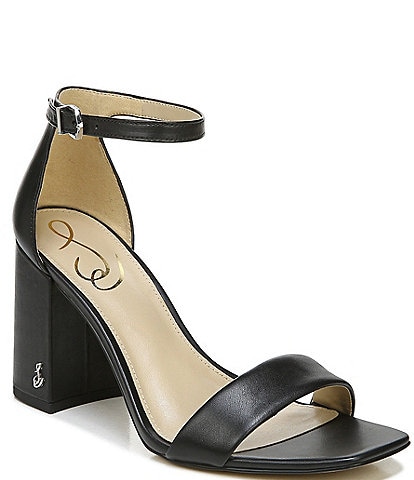 Sam Edelman Daniella Leather Ankle Strap Square Toe Dress Sandals