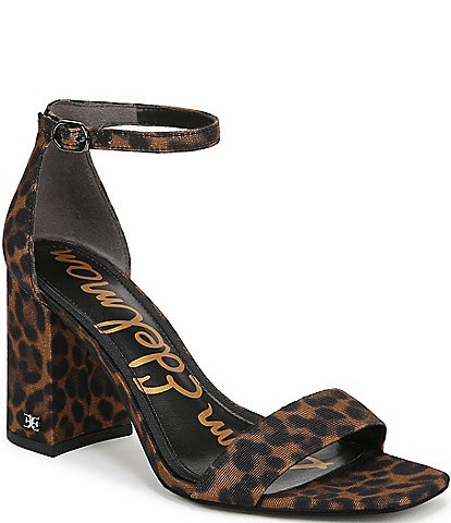 Sam Edelman Daniella Leopard Print Fabric Ankle Strap Dress Sandals
