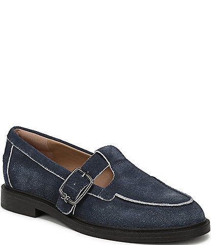 Sam Edelman Elaina Suede T Strap Oversize Buckle Mary Jane Flat Loafers