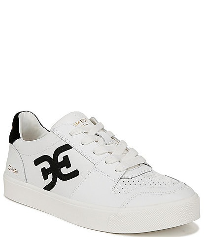 Sam Edelman Ellie Leather Double-E Logo Retro Lace-Up Sneakers