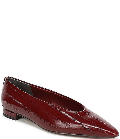 Sam Edelman Emory Polished Leather Eel Print Ballet Flats