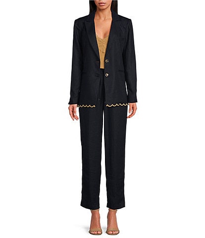 Sam Edelman Enola Single Breasted Notch Collar Long Sleeve Blazer & Pryce Tapered Leg Coordinating Trouser