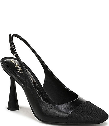 Sam Edelman Essa Leather Square Toe Slingback Dress Pumps