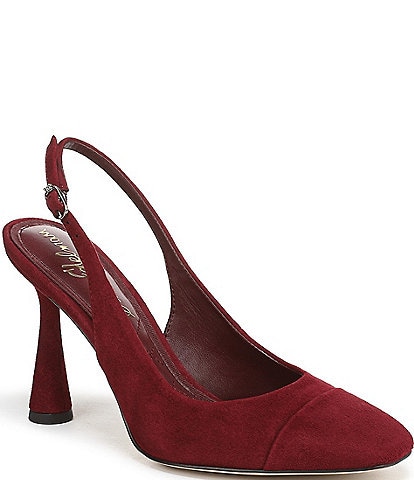Sam Edelman Essa Suede Square Toe Slingback Dress Pumps