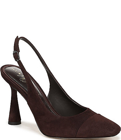 Sam Edelman Essa Suede Square Toe Slingback Dress Pumps