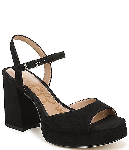 Sam Edelman Fleur Suede Ankle Strap Platform Dress Sandals