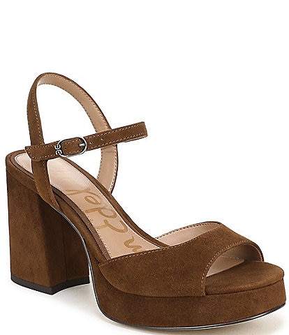 Sam Edelman Fleur Suede Ankle Strap Platform Dress Sandals