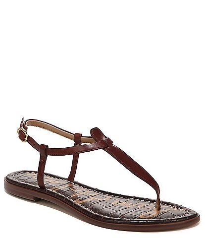 Sam Edelman Gigi Leather T-Strap Flat Sandals