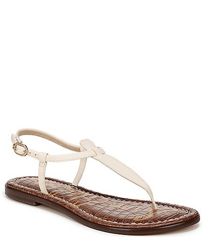 Sam Edelman Gigi Leather T-Strap Flat Thong Sandals