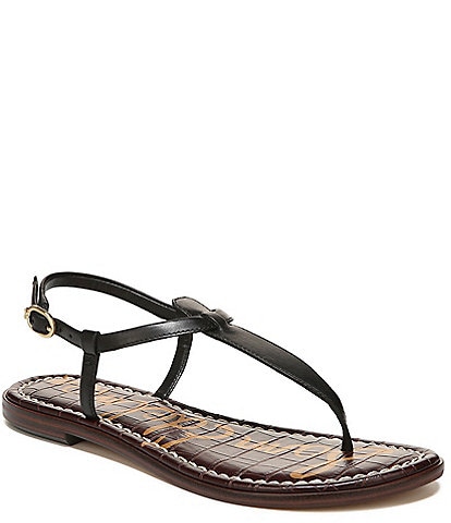 Sam Edelman Gigi Leather T-Strap Flat Sandals