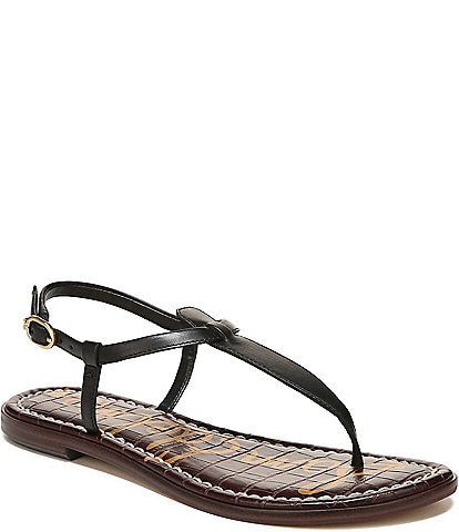 Sam Edelman Gigi Leather T-Strap Flat Thong Sandals