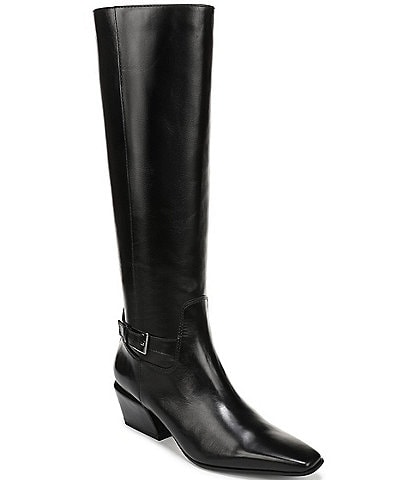 Sam Edelman Haisley Leather Buckle Strap Snip Toe Tall Boots
