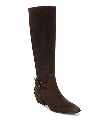 Sam Edelman Haisley Suede Buckle Strap Snip Toe Tall Boots