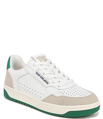 Sam Edelman Harper Leather and Suede Low-Top Retro Skater Sneakers