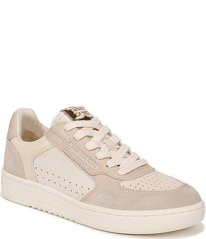 Sam Edelman Harper Leather Suede and Fabric Low-Top Retro Skater Sneakers