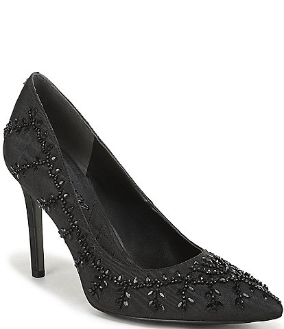 Sam Edelman Hazel Dazzle Fabric Embellished Pointed Toe Pumps