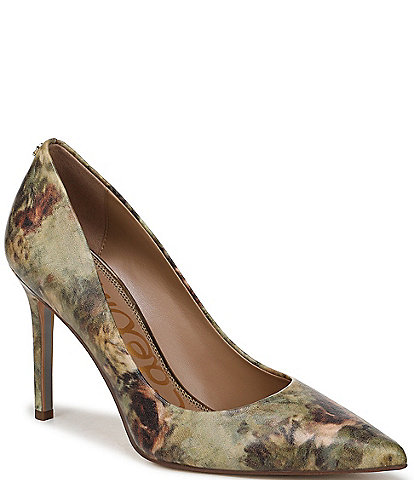 Sam Edelman Hazel Floral Leather Pointed Toe Pumps