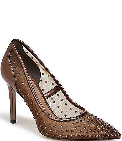 Sam Edelman Hazel Rhinestone Embellished Mesh Pumps