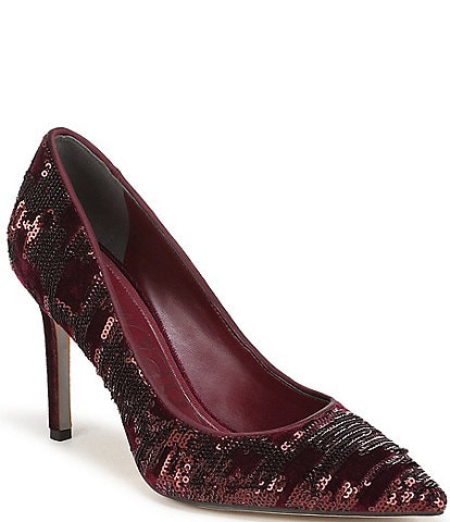 Sam Edelman Hazel Sequin Velvet Pointed Toe Pumps