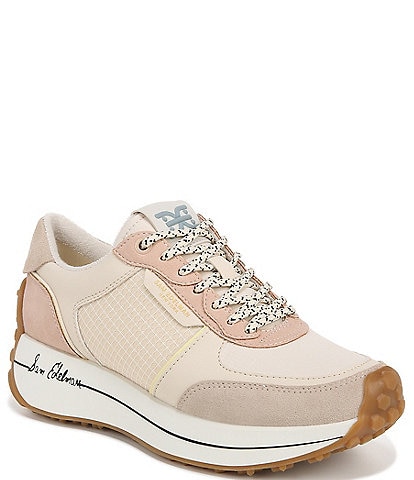 Sam Edelman Jayce Mesh and Suede Lace-Up Retro Sneakers