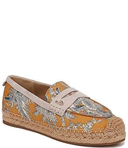 Sam Edelman Kai Floral Print and Suede Espadrille Inspired Loafers