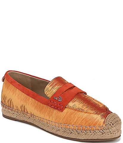 Sam Edelman Kai Print Fabric and Suede Espadrille Inspired Loafers