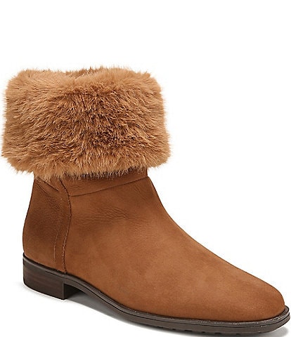 Sam Edelman Katria Leather Faux Fur Cuff Booties