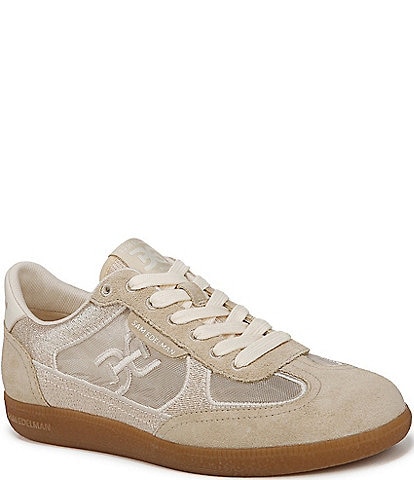 Sam Edelman Kyla Gum Sole Mesh and Suede Logo Detail Lace Up Sneakers