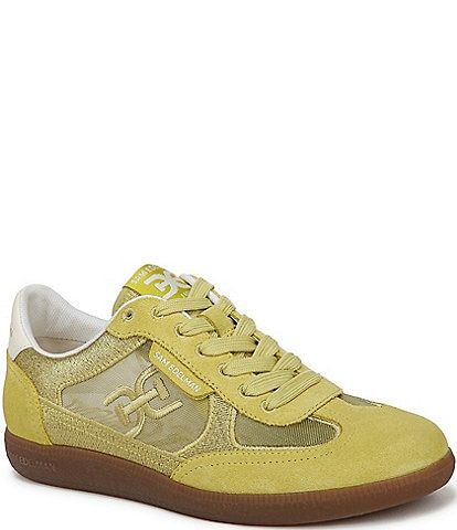 Sam Edelman Kyla Gum Sole Mesh and Suede Logo Detail Lace Up Sneakers