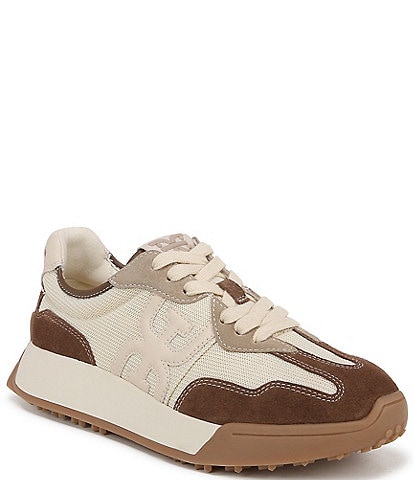 Sam Edelman Langley Suede and Nylon Logo Detail Platform Retro Sneakers
