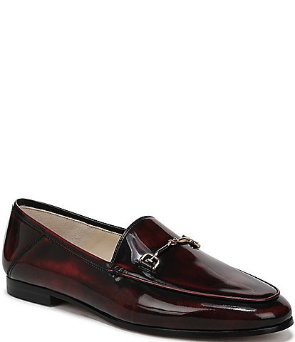 Sam Edelman Loraine Glossy Leather Bit Buckle Loafers