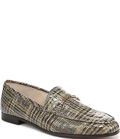 Sam Edelman Loraine Plaid Patent Leather Bit Buckle Loafers
