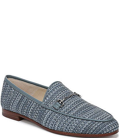 Sam Edelman Loraine Striped Raffia Bit Buckle Loafers