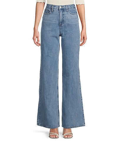 Sam Edelman Lorelai Mid Rise Wide Leg Pleated Trouser Jeans