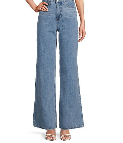 Sam Edelman Lorelai Mid Rise Wide Leg Pleated Trouser Jeans