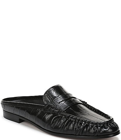 Sam Edelman Louella Eel Print Leather Penny Loafer Mules