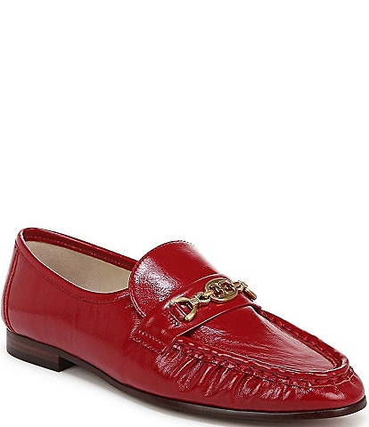 Sam Edelman Lucca Leather Ruched Bit Buckle Flat Loafers