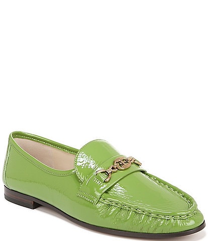 Sam Edelman Lucca Patent Ruched Bit Buckle Flat Loafers