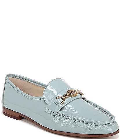 Sam Edelman Lucca Patent Ruched Bit Buckle Flat Loafers