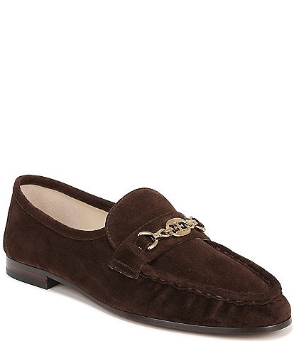 Sam Edelman Lucca Suede Ruched Bit Buckle Flat Loafers